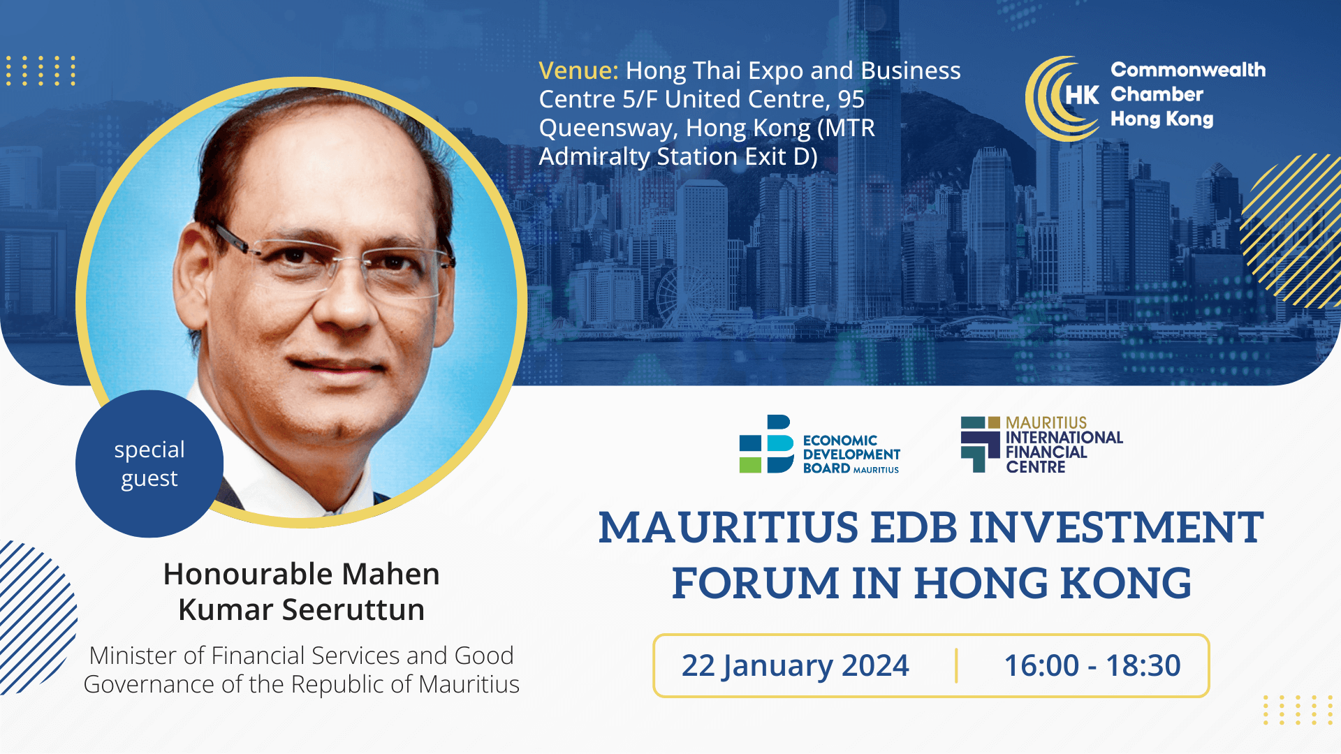 Mauritius EDB Investment Forum in Hong Kong